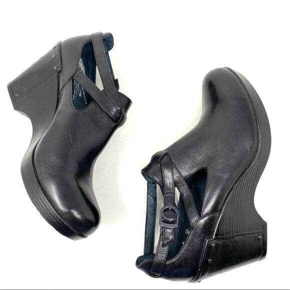 Dansko Franka Leather Crisscross Strap Wedge Clogs 38 - Picture 5 of 9